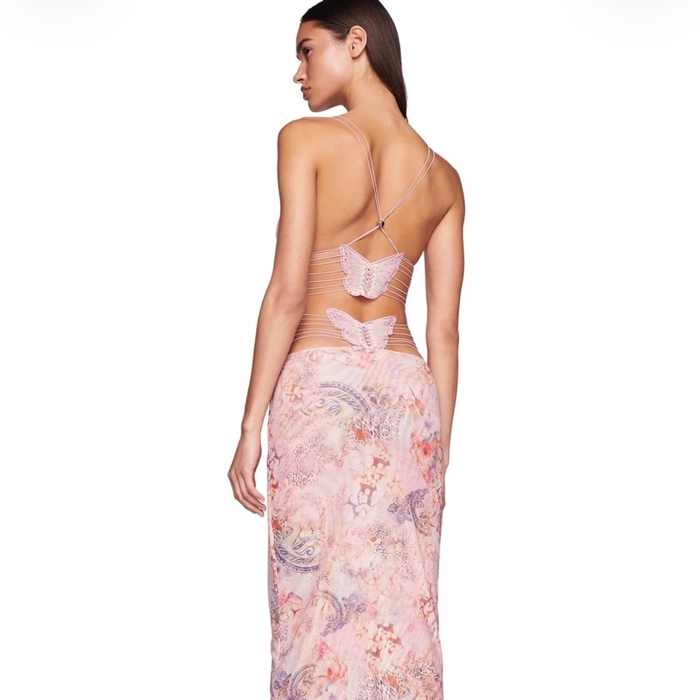 I.AM.GIA Ellery Pink Flora Paisley Butterfly Maxi Dress XS